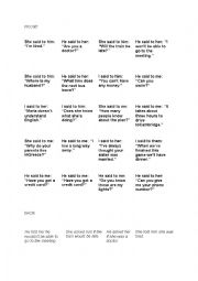 English Worksheet: Reported speech activity