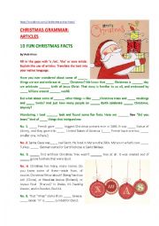 CHRISTMAS GRAMMAR: ARTICLES