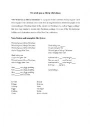 English Worksheet: Christmas Carol: We Wish You a Merry Christmas