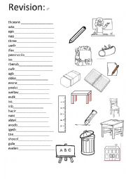 English Worksheet: revision school