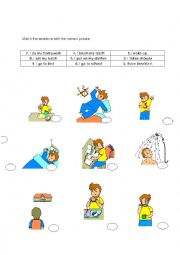 English Worksheet: daily routines