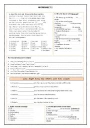 English Worksheet: Mixed Worksheet