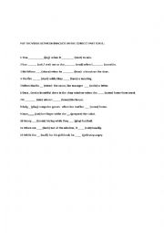 English Worksheet: past simple Vs past continuous