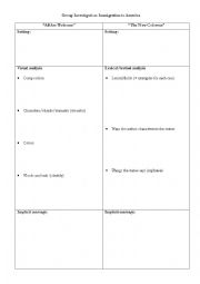 English Worksheet: New Colossus and Political Cartoon (All Are Welcome): Immigration to America