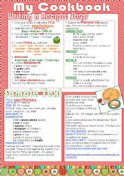 English Worksheet: My Cookbook (lesson plan)