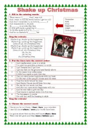 English Worksheet: Shake up Christmas