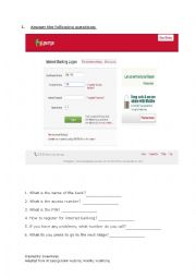 English Worksheet: Internet banking 2