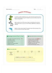 Animals worksheet