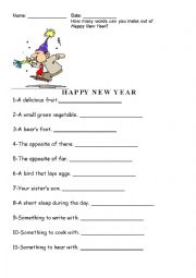 English Worksheet: New Year