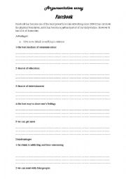 English Worksheet: The argumentative essay