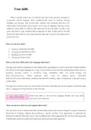 English Worksheet: four skills in english teaching