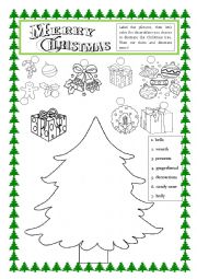 English Worksheet: CHRISTMAS TREE MAKING