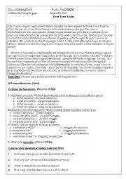 English Worksheet: Malala Exam