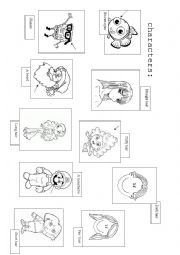 English Worksheet: characters vocabulary