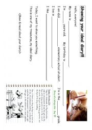 English Worksheet: showing your diary