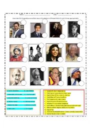 English Worksheet: Famous Personalities around the globe