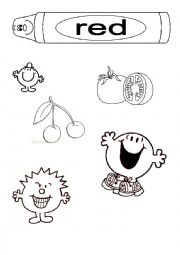 English Worksheet: Colours with Mr. Men and Little Misses
