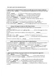 English Worksheet: vocabulary for high school