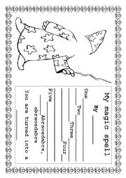 English Worksheet: My magic spell (wizard)