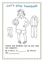 English Worksheet: My football kit