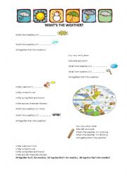 English Worksheet: Weather song worksheet