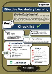 (Self-evaluation Checklist) Verb (beginner) *Updated on Dec.23 2014*Proofread