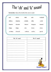 English Worksheet: ch sound