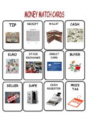 English Worksheet: Money Match Cards