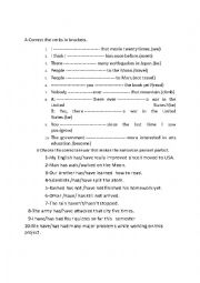 English Worksheet: present perfect 