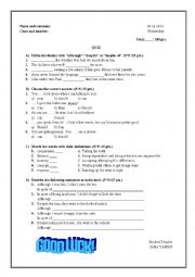 English Worksheet: Quiz