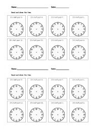 English Worksheet: What time is it?