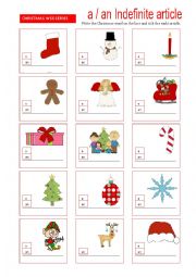 English Worksheet: Christmas vocabulary - Articles