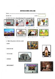 English Worksheet: public places