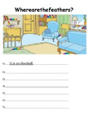 English Worksheet: Where are the feathers?