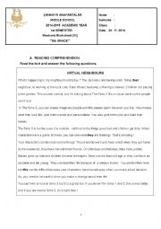 English Worksheet: Mixed READNG WRITING GRAMMAR