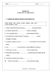 English Worksheet: comic novel