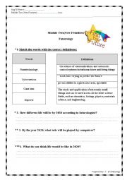 English Worksheet: futurology