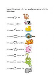 animals worksheet/part1