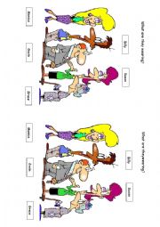 English Worksheet: what are they wearing?