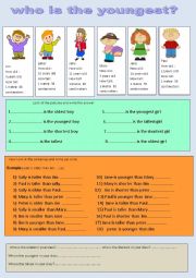 English Worksheet: who is the youngest 