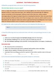 English Worksheet: past perfect continuous