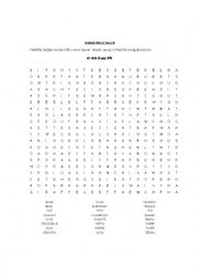 English Worksheet: Animal word search