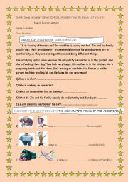 English Worksheet:  Present Simple or present continuous,Exam Paper