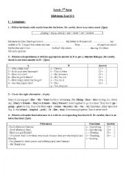 English Worksheet: Mid-term Test N 1