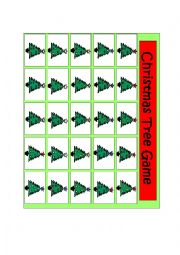 English Worksheet: Christmas Tree Bingo