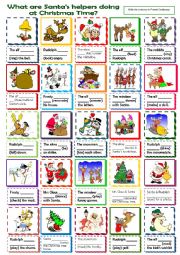 English Worksheet: What are Santas helpers doing at Christmas time?