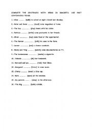 English Worksheet: past continuous tense