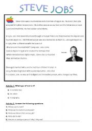 English Worksheet: STEVE JOBS