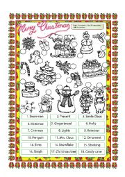English Worksheet: Christmas MATCHING