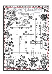 English Worksheet: Christmas CROSSWORD